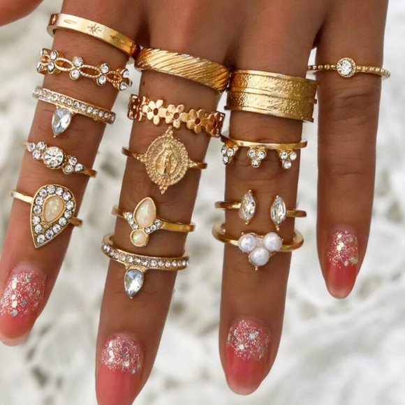 Rings 15pc Ring Set woman’s Jewelry NEW - Picture 2 of 5